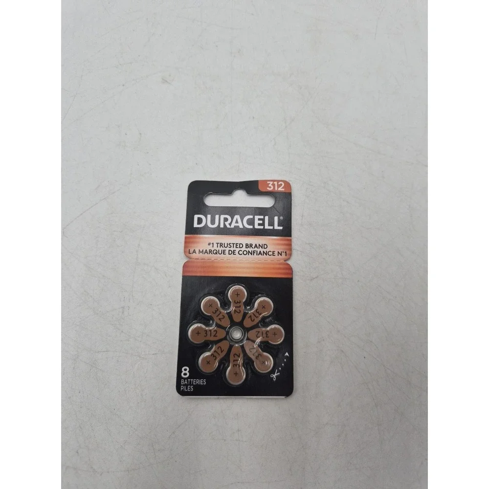 Duracell Size 312 Brown Hearing Aid Batteries, 8 Pack